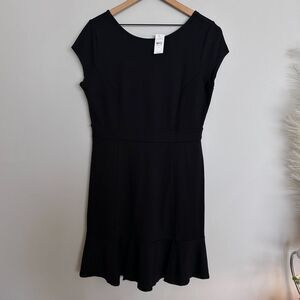 Loft Ponte Flounce Flare Dress